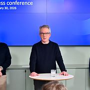 Intellego Technologies tillförordnade VD Jacob Laurin, styrelseordförande Greg Batchelle och KPMG:s utredare Martin Krüger.