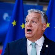 Viktor Orbán under ett möte med europeiska rådet. 