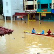 Översvämningar i Kuala Krai i Kelantan.