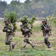 Amerikanska soldater i övning på ukrainsk mark 2021.