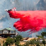 Bild från skogsbrand i Kalifornien i juli 2024 som orsakades av extremvärme.
