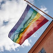 Prideflagga i Stockholm, arkivbild från 2019.