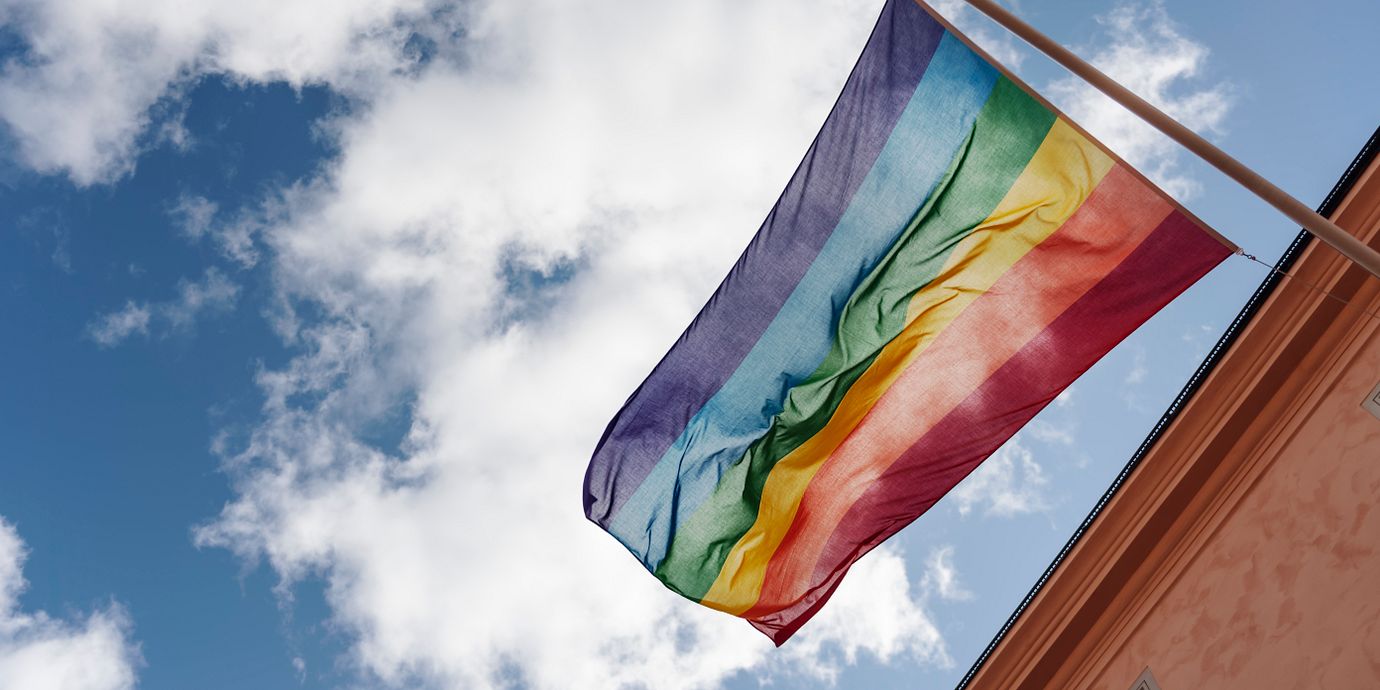 Prideflagga i Stockholm, arkivbild från 2019.
