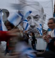Demonstrationer mot Netanyahus reform i Tel Aviv. Oded Balilty / AP