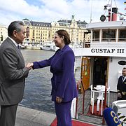 Kinas utrikesminister Wang Yi och Maria Malmer Stenergard (M).