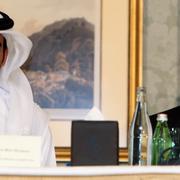 Sheik Mohammed bin Hamad al-Thani, Qatar, och Fifas Sepp Blatter.