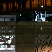Polis och kriminaltekniker på plats på Stadionområdet i Malmö, 13 april.